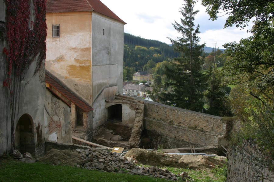 Plocha výzkumu za Vlčkovou věží v průběhu výzkumu