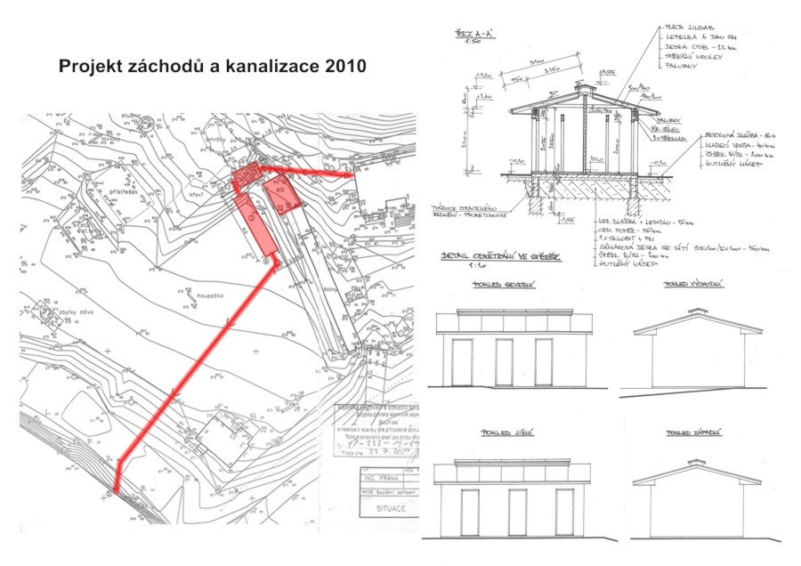 Projekt sociálního zařízení a kanalizace.