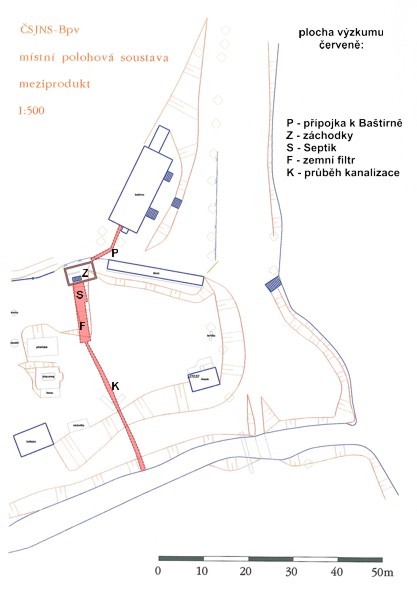 Přehled zkoumaných ploch s označením jednotlivých úseků...