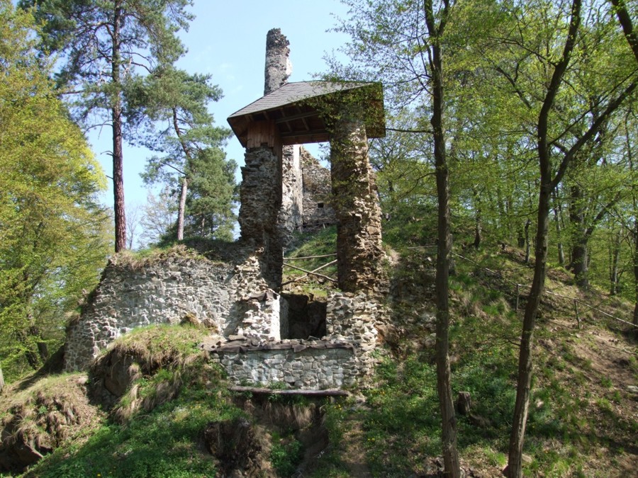 Jádro hradu Zlenice na jaře roku 2011