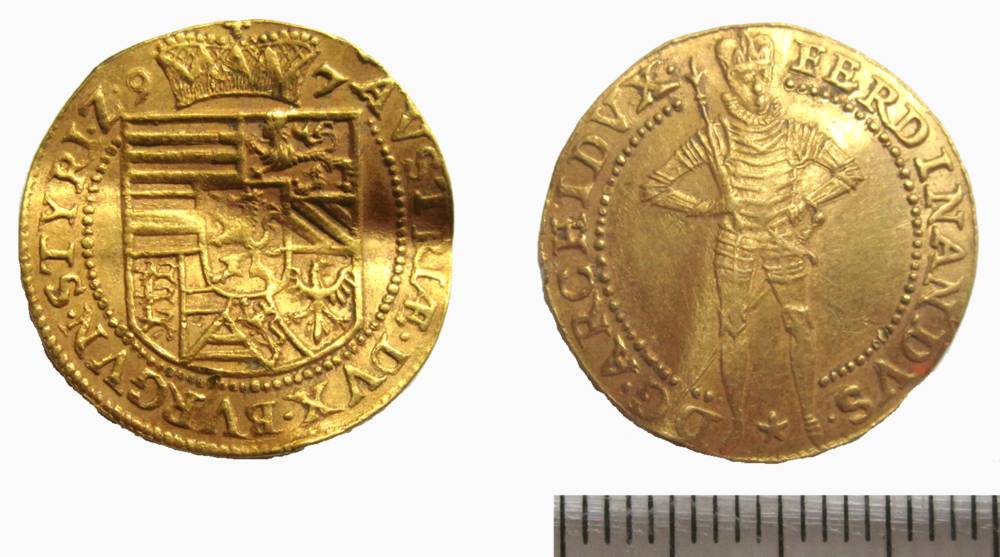 Zlatá dukát Ferdinanda Štýrského (později F. II.) z...