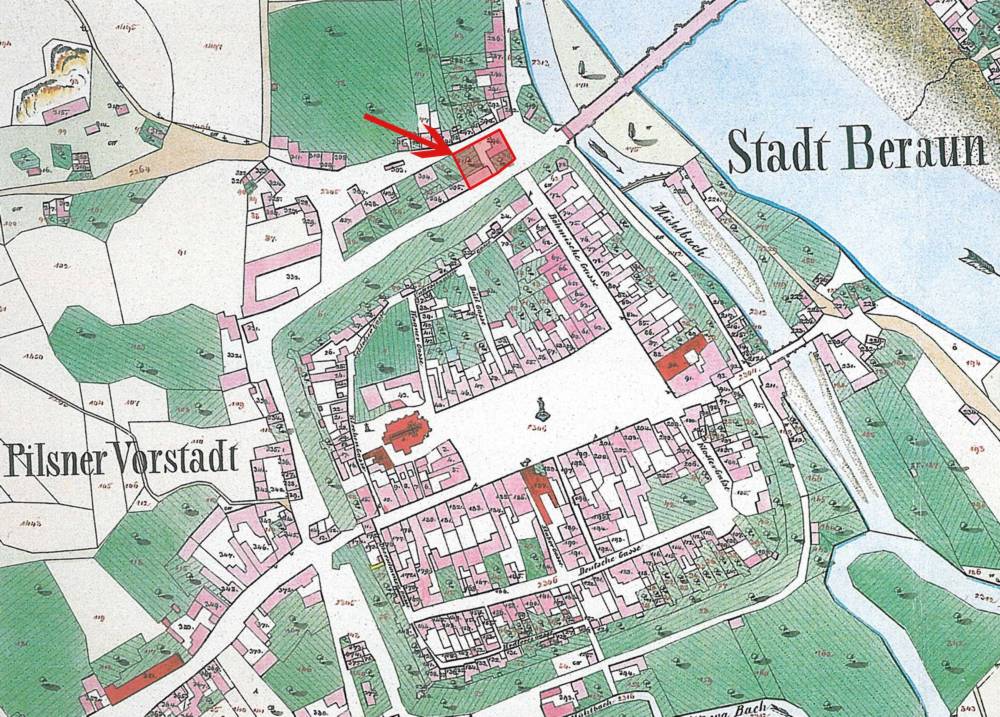 Vyřez ze Stabilního katastru z r. 1840
