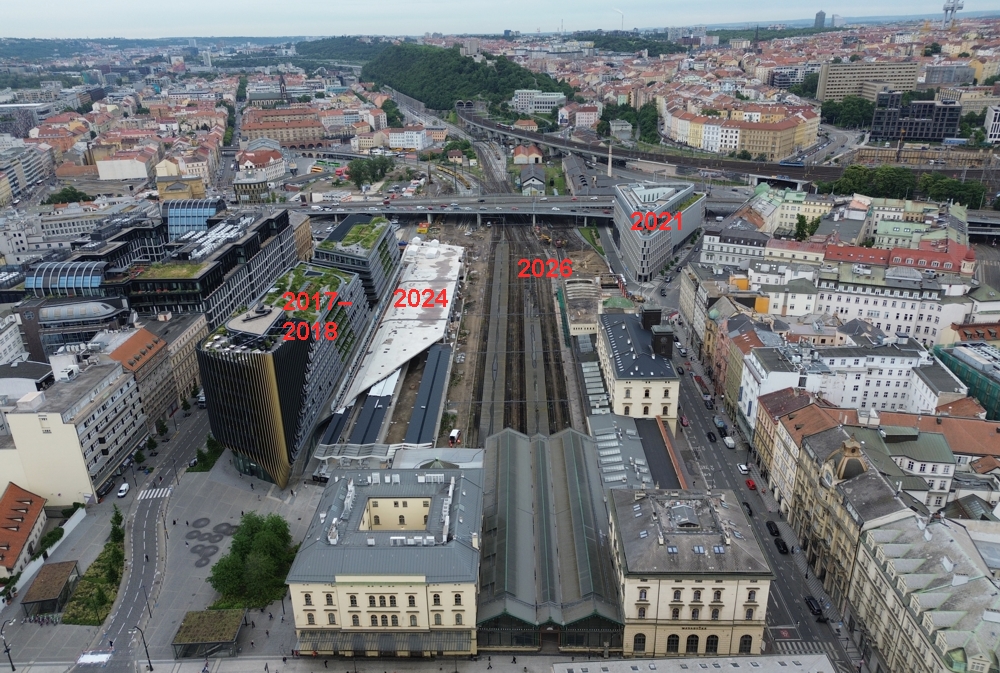 Obr. 1: Celkový pohled na plochu Masarykova nádraží v...